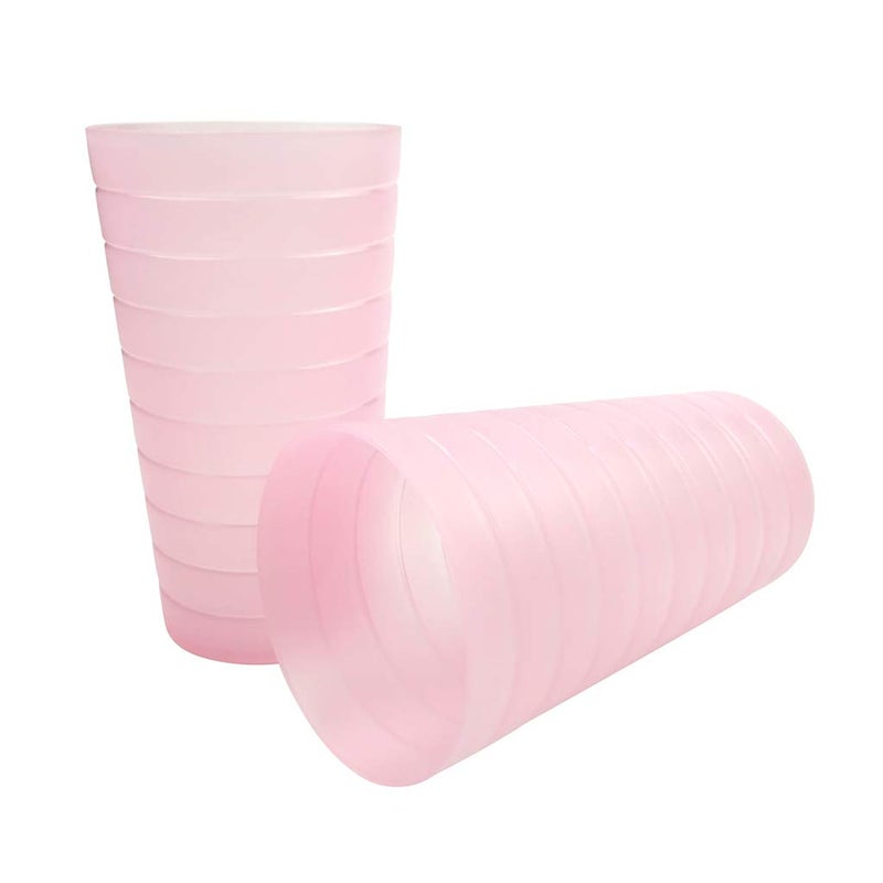 KX-WARE Mixed Drinkware 22-ounce Plastic Tumblers/Drinking Glasses/Party Cups/Iced Tea Glasses, Set of 12 Pink | Unbreakable, Dishwasher Safe, BPA Free - Image 3